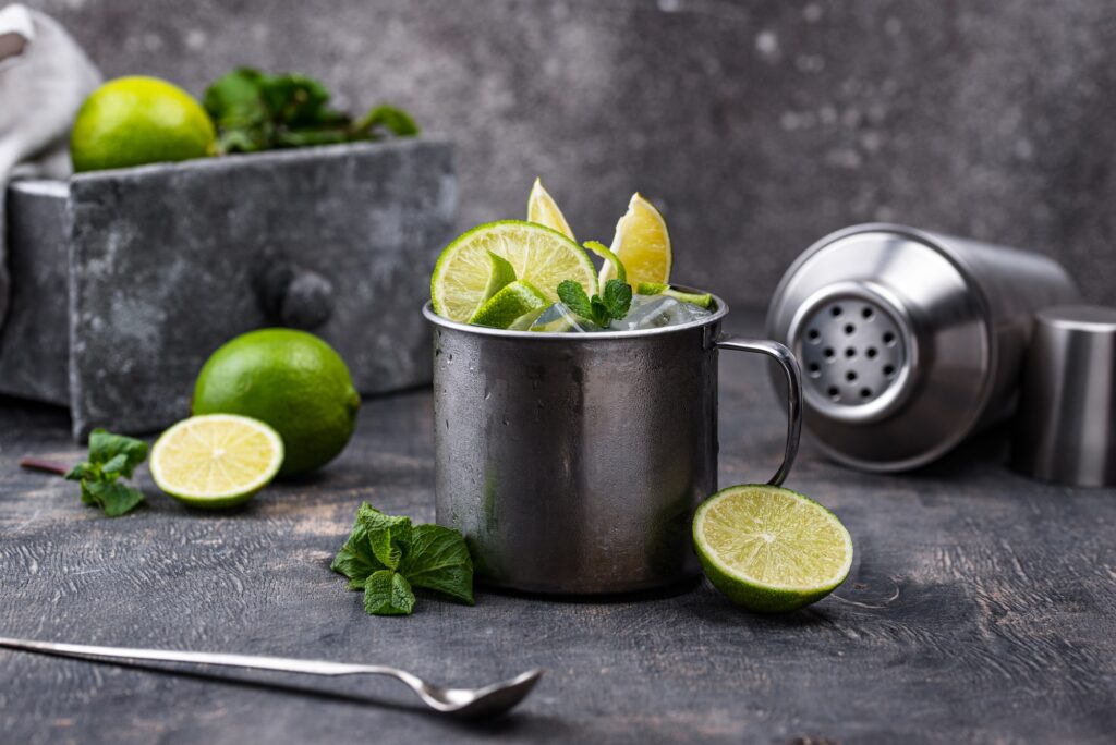 Moscow mule cocktail in mug